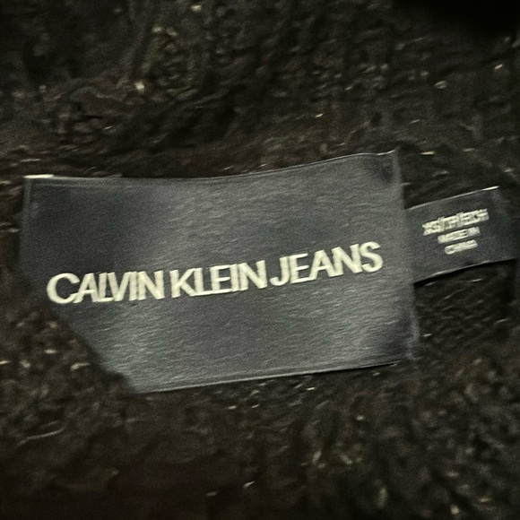 EUC Calvin Klein Sweater-Sz XS-Turtle Neck-Semi Cropped-Salt & Pepper-Wool Blend - Picture 15 of 16